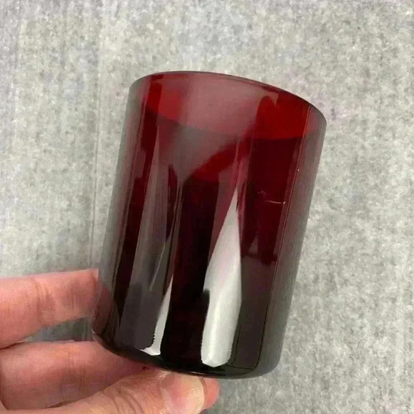 🟢 2/$25‎ ~ Ruby Red wine glasses clear stems France 4.5” tall set of 4 - Picture 3 of 8